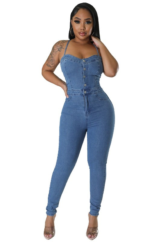 Sexy Me Denim Jumpsuit