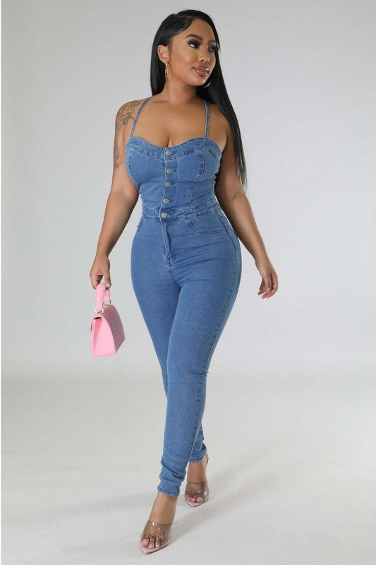 Sexy Me Denim Jumpsuit