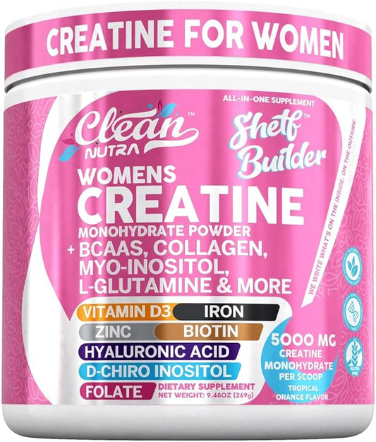 Women’s Creatine + BCAA Powder – Collagen, Biotin & Vitamins for Muscle Recovery & Wellness