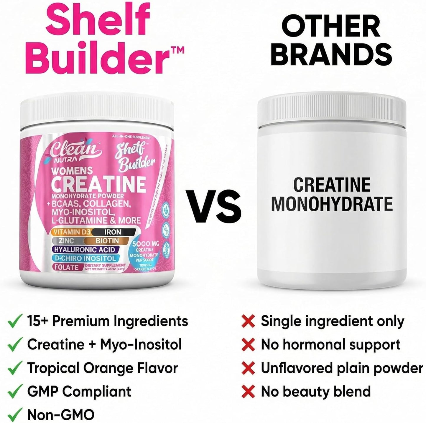 Women’s Creatine + BCAA Powder – Collagen, Biotin & Vitamins for Muscle Recovery & Wellness