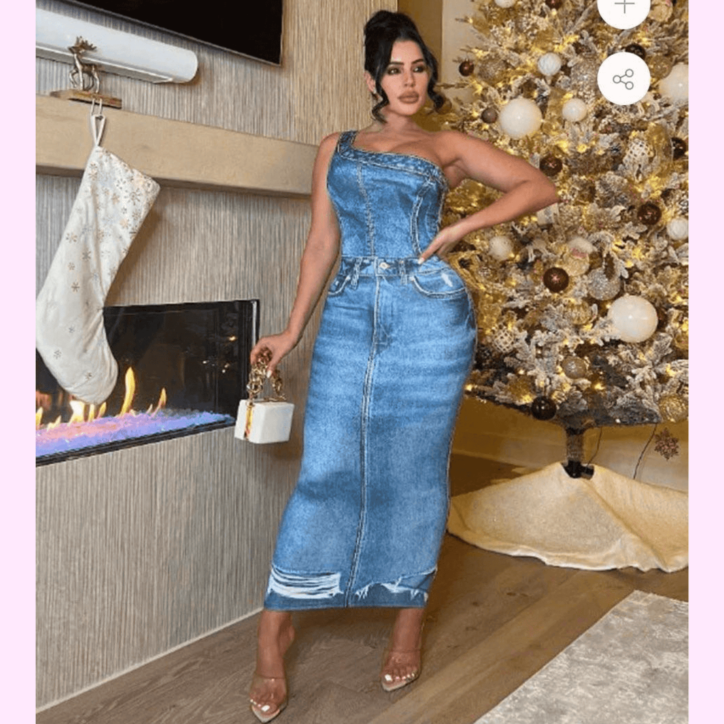 DD Hip Shoulder Denim Dress